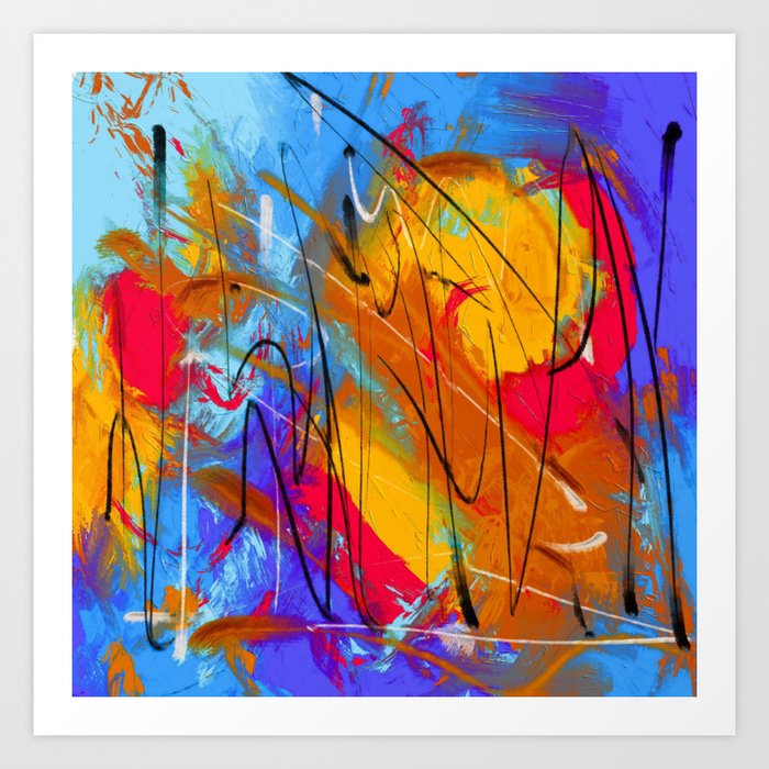 Mid Century Abstract Painting Art Print