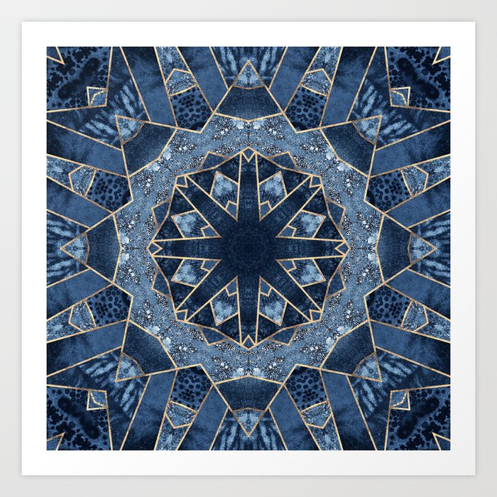 Geometric Blue Mandala