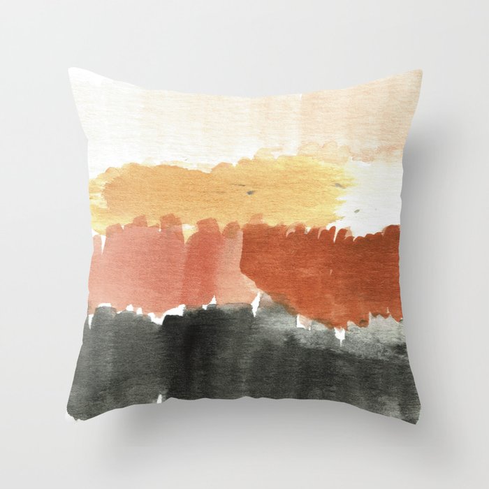 Abstract in Rust n Clay Throw Pillow
