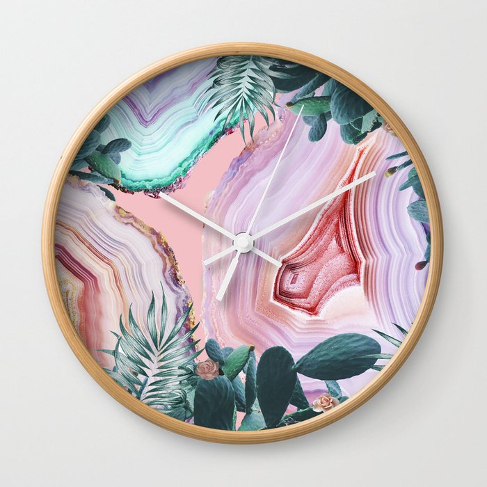 Mineral Agates & Garden #Glam collection Wall Clock