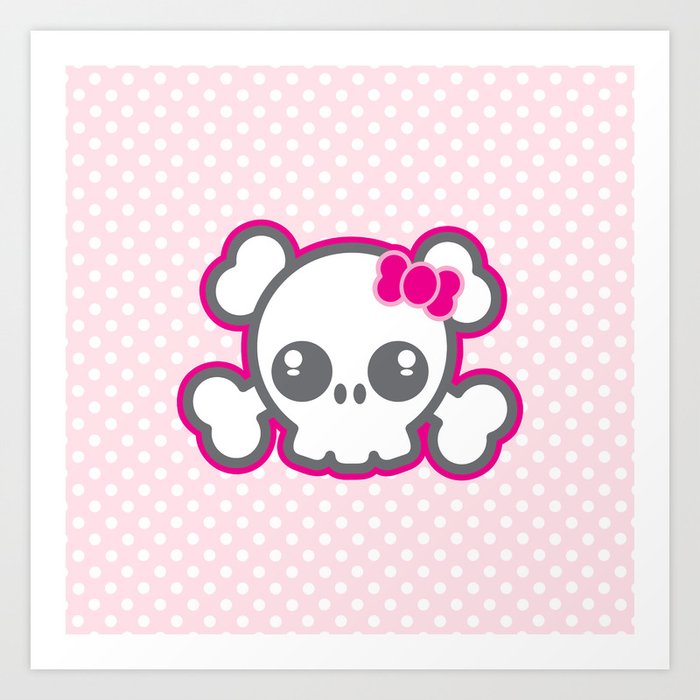 Skull & Crossbones Small Note Cards: Hot Pink