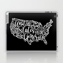 United States Floral Mandala Map Pretty Laptop Skin