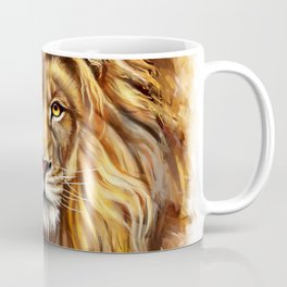Artistic Lion Face Coffee Mug | Beautiful, Wild, Face, Wildlife, Painting, Bigcat, Illustration, Digital, Artistic, Head 