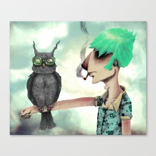 Punk N' A Bird Canvas Print