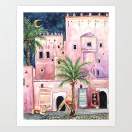 Marrakech Camels Art Print