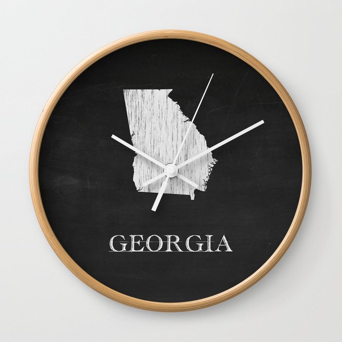 State Map Chalk Drawing Wall Clock by Finlay McNevin Society6