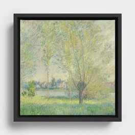Claude Monet garden Framed Canvas