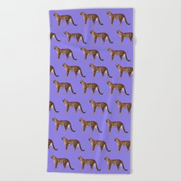 Purple Leopard Beach Towel