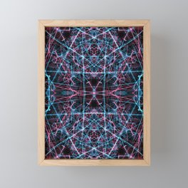 Liquid Light Series 61 ~ Blue & Red Abstract Fractal Pattern Framed Mini Art Print