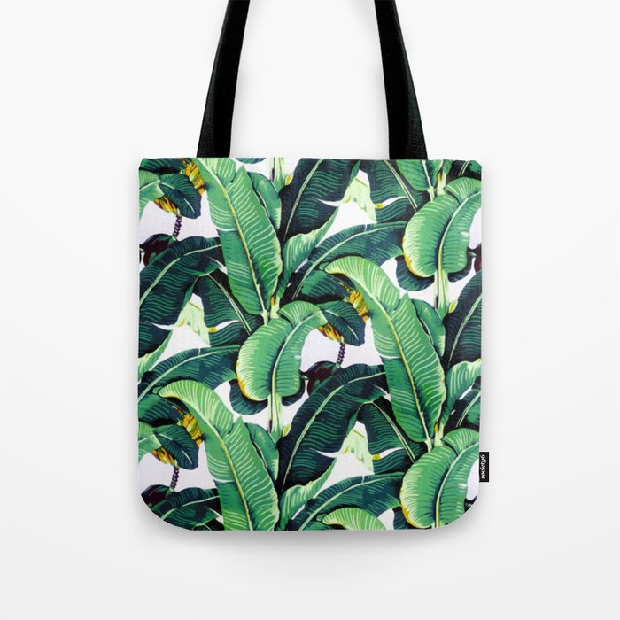 Tropical Banana leaves pattern Tote Bag