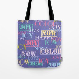Enjoy The Color - Colorful modern abstract typography pattern on Veri Peri trendy color  Tote Bag