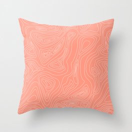 Ocean depth map - coral Throw Pillow