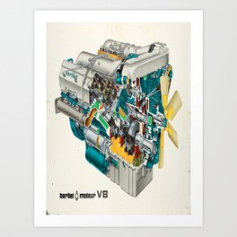 berliet moteur v8 m affiche vintage Poster Art Print | Berliet, Plakat, Svizerra, Vintage, M058000, Switzerland, Werbung, Suisse, Graphicdesign, Affiche 