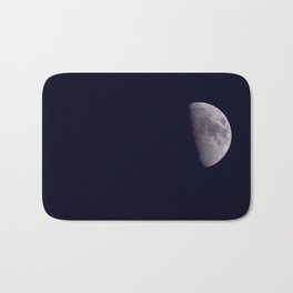 Half-Moon Bath Mat | Photo, Celestialphotography, Blue Purple, Tint, Planetary Satelite, Dream, Nature Photography, Celestial, Digital, Wanderlust 