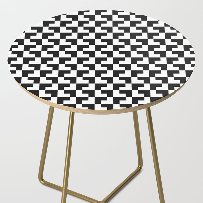 Black and White Tessellation Pattern - Graphic Design Side Table