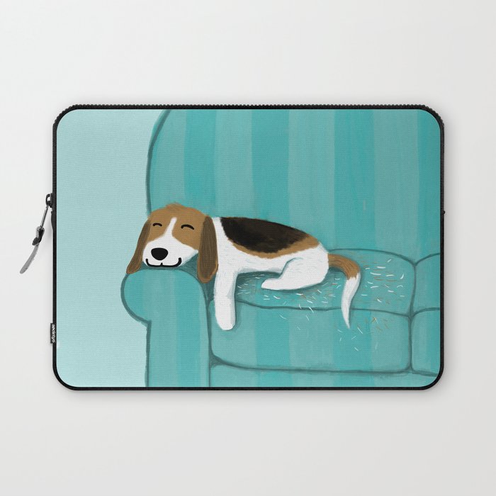 Happy Couch Beagle | Cute Sleeping Dog Laptop Sleeve
