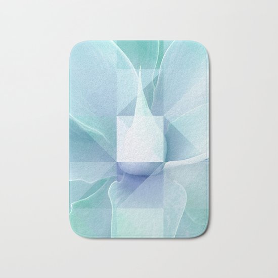 Soft Geo Agave - Aqua and blue Bath Mat