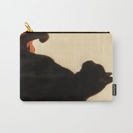 Side View Silhouette of A Black Cat Sitting On A Roof Carry-All Pouch