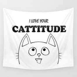 I love your cattitude pun Wall Tapestry