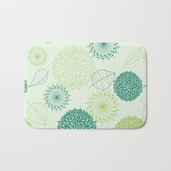 GREEN LEAVES PATTERN Bath Mat