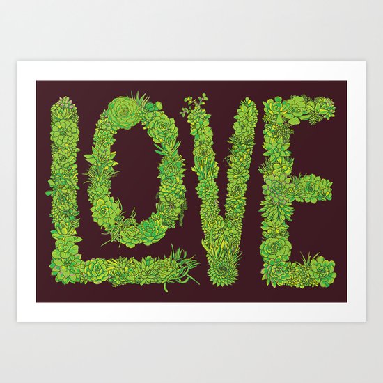 Succulent Love Art Print