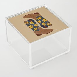 Cowgirl Boots – Teal & Yellow Acrylic Box