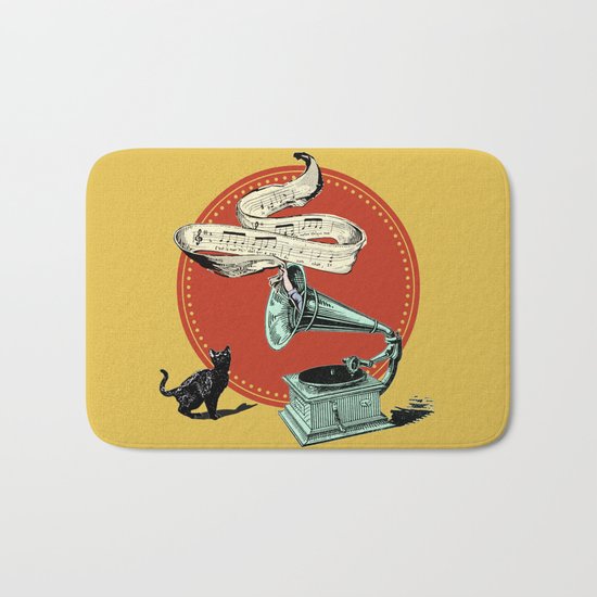 The Cat and the Cat Song (red) Bath Mat