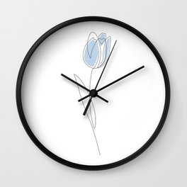 Blue Tulip Wall Clock