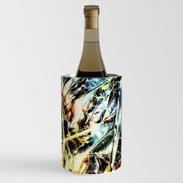 Grunge Style Monstera Leaves Tropical Jungle Vibes by Beach House Decor Wine Chiller