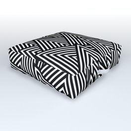 Jagged  Outdoor Floor Cushion | Triangles, Rudegirl, Sharp, Digital, Black And White, Bold, Rudeboy, Optivalart, Mono, Stark 