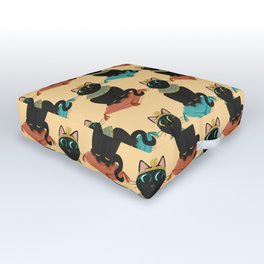 Queen Cleocatra Outdoor Floor Cushion | Royalfeline, Blackcats, Feline, Pattern, Egyptiancat, Egyptianqueen, Painting, Cats, Digital, Pharoah 