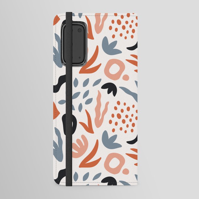 Abstract Cutouts - Orange, Peach, Gray and Black Android Wallet Case