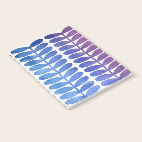 Colorful Leaves from Turquoise to Levender Notebook