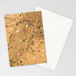 Jersey City - USA - Terrazzo Map Drawing Stationery Card