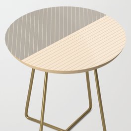Elegant Pinstripes and Triangles Beige Gray Grey Side Table