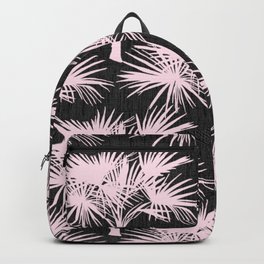Retro Pink Palm Trees on Charcoal Backpack