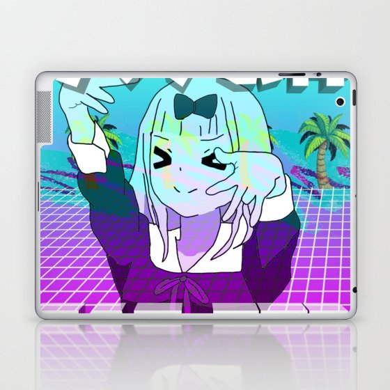 Chika Vaporwave Sad Japanese Anime Aesthetic Laptop Ipad Skin