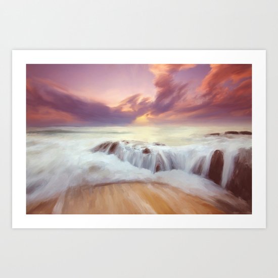 Sunset on the cliffs Art Print