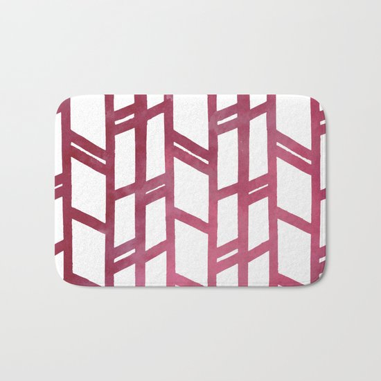 Maroon skyscraper pattern Bath Mat
