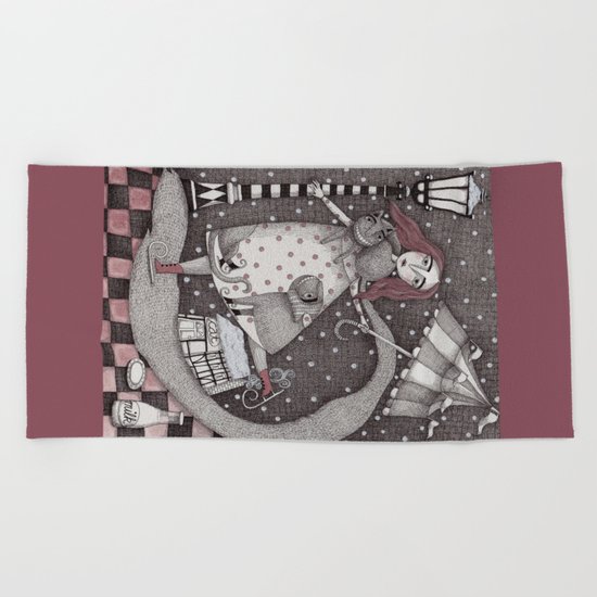Alice's First Snow Beach Towel