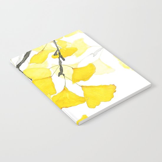 Golden Ginkgo Leaves Notebook