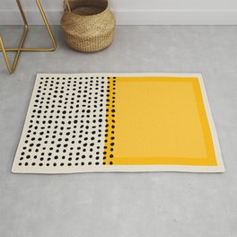 Modern Abstract Yellow and Dots Colour Field Rug