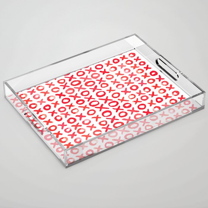 Xoxo valentine's day - red Acrylic Tray