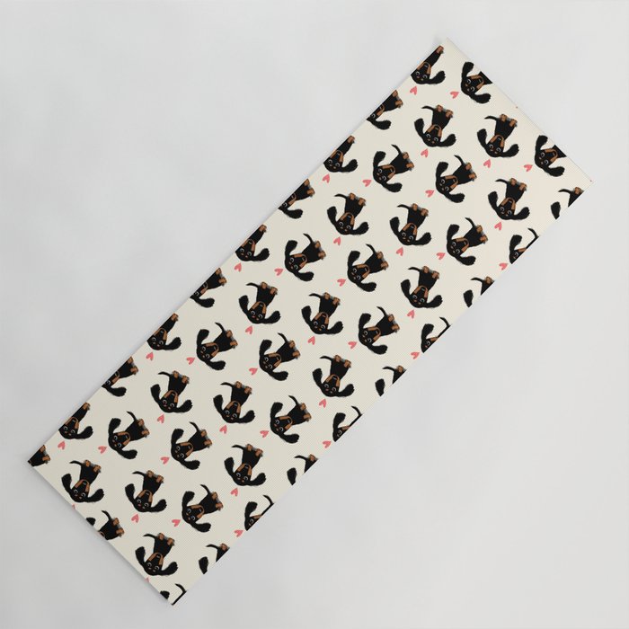 Dachshund Love | Cute Longhaired Black and Tan Wiener Dog Yoga Mat