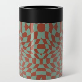 Jakarta red brown and olive checker symmetrical pattern Can Cooler