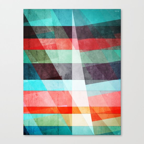 Colorful Grunge Stripes Abstract Canvas Print