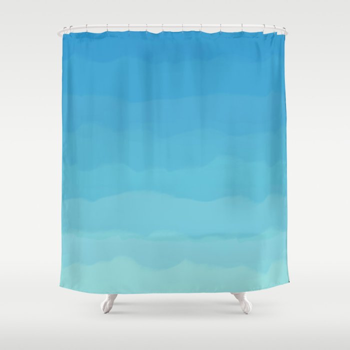 Powder Blue Periwinkle Lacey Waves Shower Curtain By