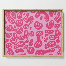 Pink Dripping Smiley Serving Tray