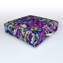 Stained glass butterflies Outdoor Floor Cushion