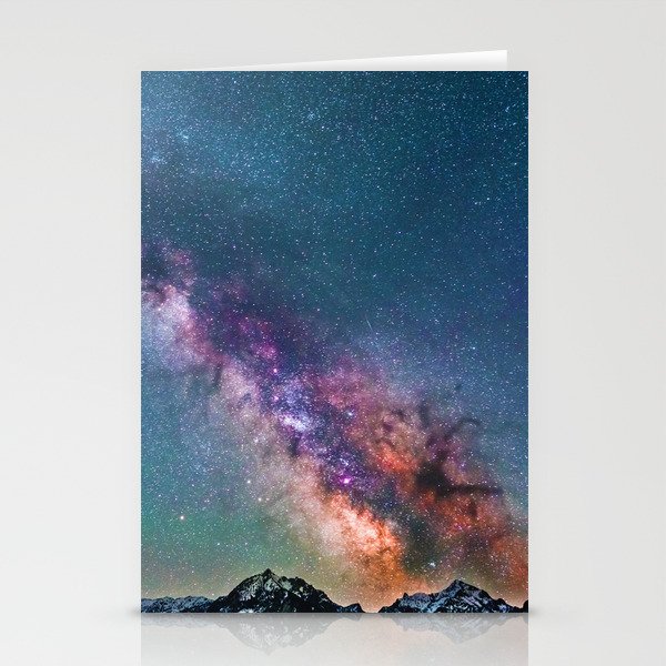 Pastel Galaxy Of Mountains Color Stationery Cards By